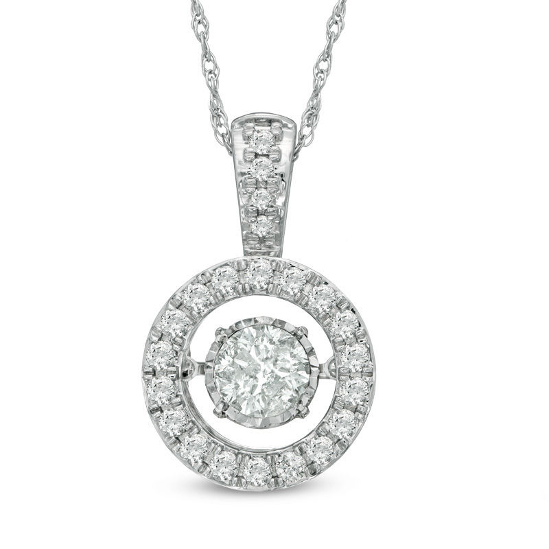 Main Image 1 of 1-1/2 CT. T.W. Diamond Frame Pendant in 14K White Gold