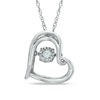 Thumbnail Image 0 of Diamond Accent Tilted Heart Pendant in Sterling Silver
