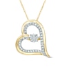 Thumbnail Image 1 of 1/4 CT. T.W. Diamond Tilted Heart Pendant in 10K Gold