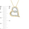 Thumbnail Image 1 of 1/4 CT. T.W. Diamond Tilted Heart Pendant in 10K Gold