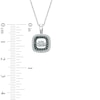 Thumbnail Image 2 of 1/4 CT. T.W. Enhanced Black and White Diamond Double Square Frame Pendant in 10K White Gold