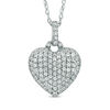 Thumbnail Image 1 of Lab-Created White Sapphire Heart Pendant in Sterling Silver