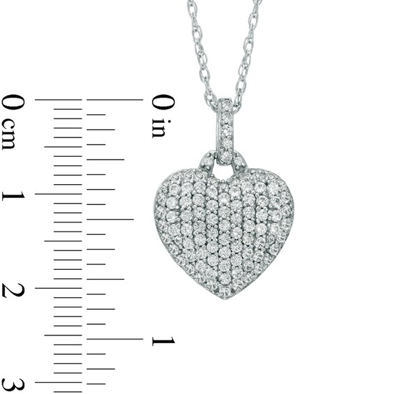 Lab-Created White Sapphire Heart Pendant in Sterling Silver