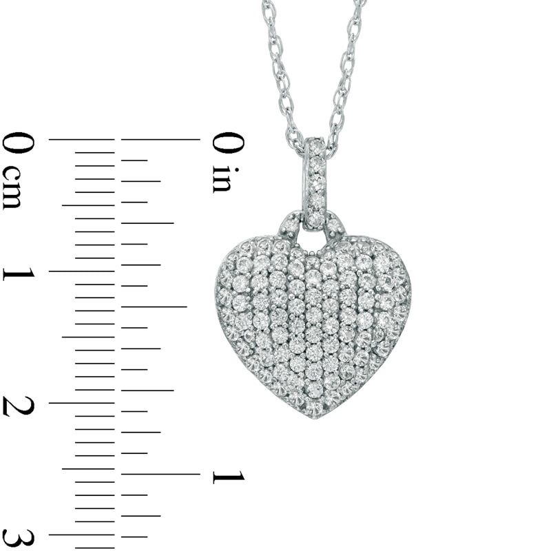 Main Image 3 of Lab-Created White Sapphire Heart Pendant in Sterling Silver