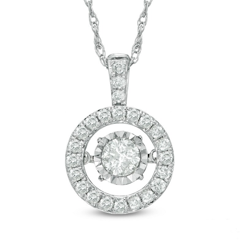 Main Image 1 of 3/4 CT. T.W. Diamond Frame Pendant in 14K White Gold