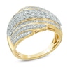 Thumbnail Image 2 of 1 CT. T.W. Diamond Layered Wave Band in 10K Gold