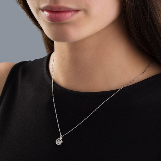 1/8 CT. T.w. Diamond Frame Pendant in Sterling Silver