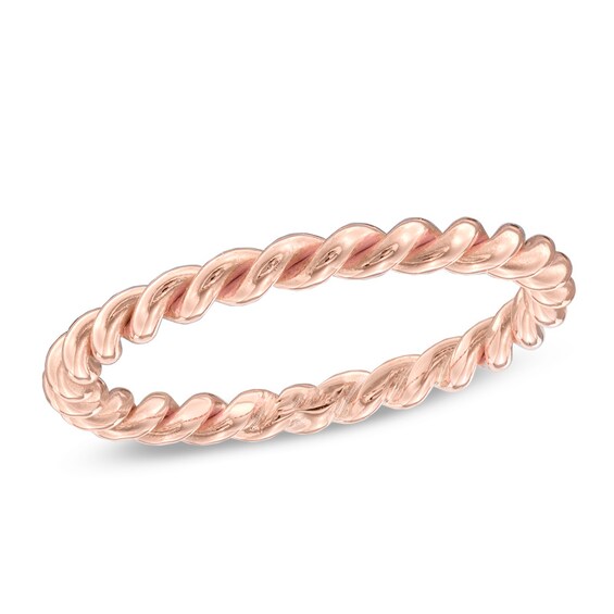 1.5mm Rope Wedding Band in 14K Rose Gold - Size 6