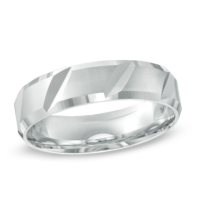 Main Image 1 of 6.0mm Comfort Fit Wedding Band in 10K White Gold - Size 10
