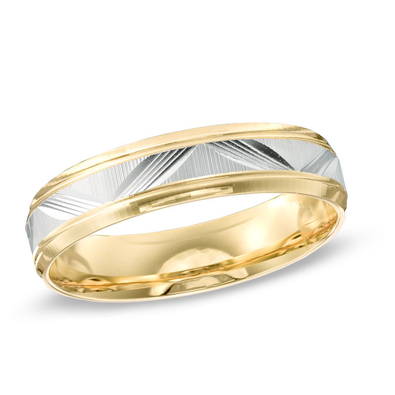 Main Image 1 of 5.0mm Comfort Fit Wedding Band in 10K Two-Tone Gold - Size 10