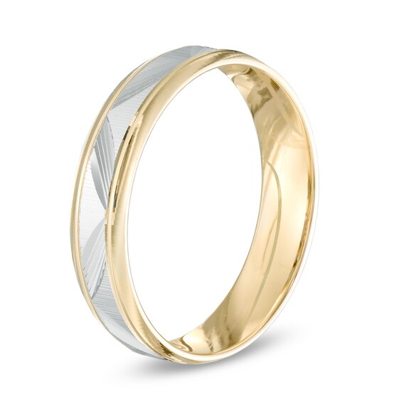 5.0mm Comfort Fit Wedding Band in 10K Two-Tone Gold - Size 10