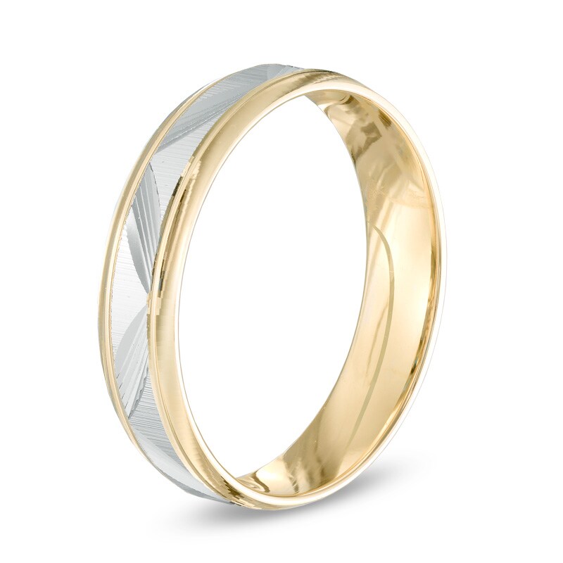 Main Image 2 of 5.0mm Comfort Fit Wedding Band in 10K Two-Tone Gold - Size 10