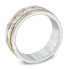 Thumbnail Image 1 of Men's 8.0mm Titanium and 10K Two-Tone Gold Comfort Fit Wedding Band - Size 10