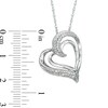 Thumbnail Image 2 of Diamond Accent Tilted Double Heart Pendant in Sterling Silver