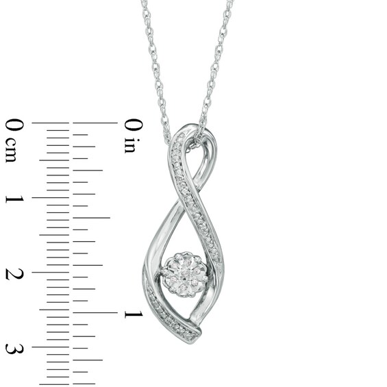Diamond Accent Infinity with Cluster Pendant in Sterling Silver