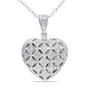 Thumbnail Image 1 of 1/6 CT. T.W. Diamond Lattice Heart Locket in Sterling Silver