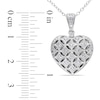 Thumbnail Image 2 of 1/6 CT. T.W. Diamond Lattice Heart Locket in Sterling Silver