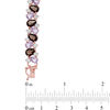 Thumbnail Image 2 of Rose de France Amethyst, Smoky Quartz and White Topaz Bracelet in Sterling Silver with 14K Rose Gold Plate - 7.25"