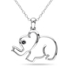 Thumbnail Image 1 of Black Diamond Accent Elephant Pendant in Sterling Silver