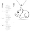 Thumbnail Image 2 of Black Diamond Accent Elephant Pendant in Sterling Silver