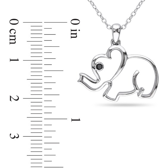 Enhanced Black Diamond Accent Elephant Pendant in Sterling Silver Enhanced Black Diamond Accent Elephant Pendant in Sterling Silver