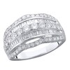 Thumbnail Image 1 of 2 CT. T.W. Baguette and Round Diamond Layered Ring in 10K White Gold