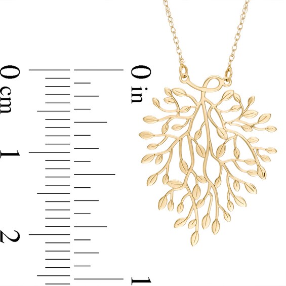 Tree Leaf Necklace in 10K Gold