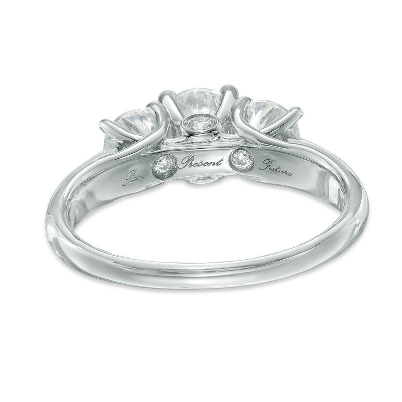 1-1/2 CT. T.W. Certified Princess-Cut Diamond Past Present Future® Ring in 14K White Gold (I/I2)