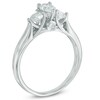 Thumbnail Image 2 of 1 CT. T.W. Certified Pear-Shaped Diamond Past Present Future® Ring in 14K White Gold (I/I1)