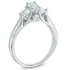 Thumbnail Image 1 of 1 CT. T.W. Certified Pear-Shaped Diamond Past Present Future® Ring in 14K White Gold (I/I1)