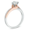 Thumbnail Image 1 of 1/2 CT. Princess-Cut Diamond Solitaire Engagement Ring in 14K Two-Tone Gold