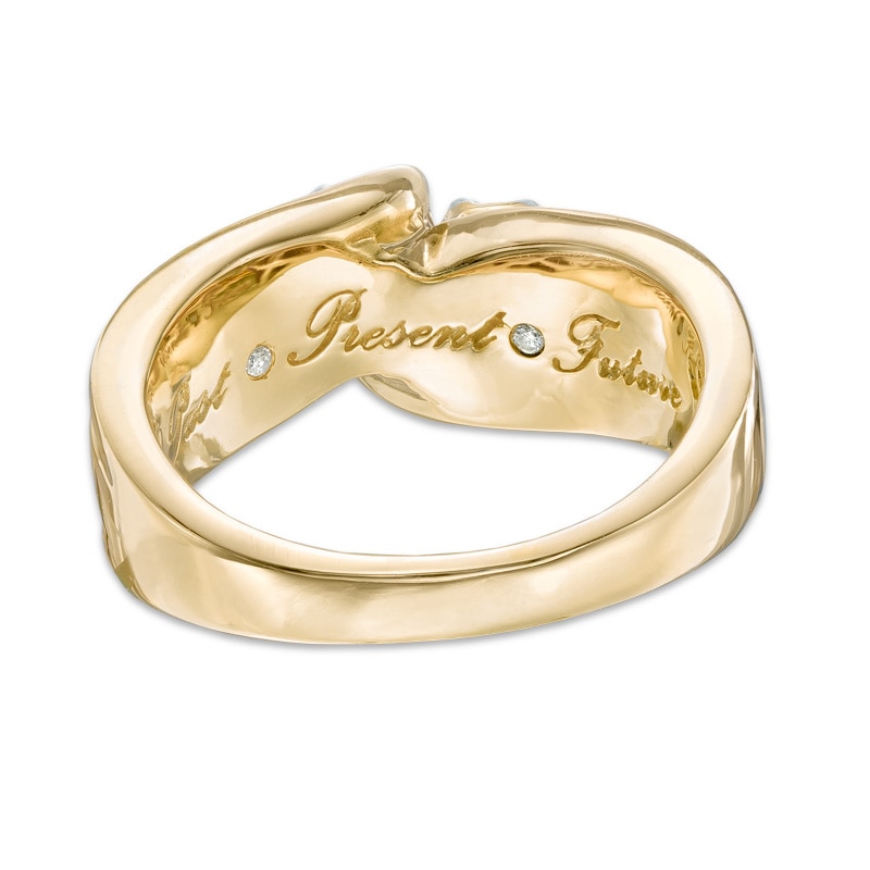Main Image 3 of 5/8 CT. T.W. Diamond Swirl Past Present Future® Ring in 10K Gold