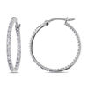 Thumbnail Image 1 of 1/4 CT. T.W. Diamond Inside-Out Hoop Earrings in 10K White Gold