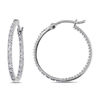 Thumbnail Image 0 of 1/4 CT. T.W. Diamond Inside-Out Hoop Earrings in 10K White Gold