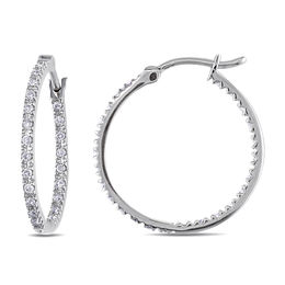 1/4 CT. T.W. Diamond Inside-Out Hoop Earrings in 10K White Gold