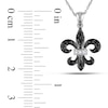 Thumbnail Image 1 of 1/8 CT. T.W. Enhanced Black and White Diamond Fleur-de-Lis Pendant in 10K White Gold - 17"