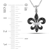 Thumbnail Image 2 of 1/8 CT. T.W. Enhanced Black and White Diamond Fleur-de-Lis Pendant in 10K White Gold - 17"