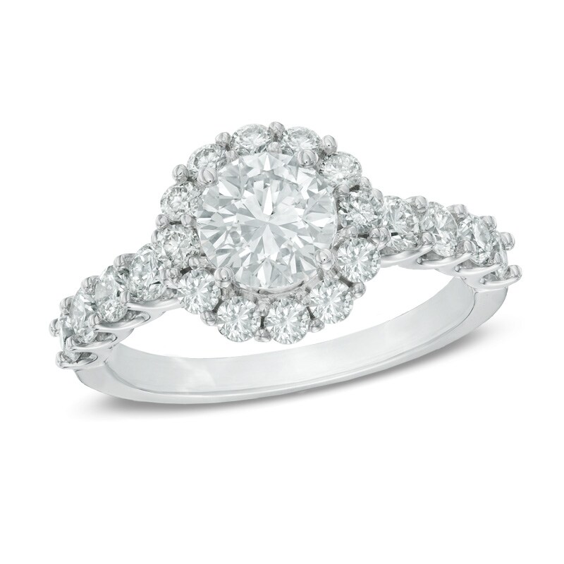 Main Image 1 of 1-7/8 CT. T.W. Diamond Frame Engagement Ring in 14K White Gold