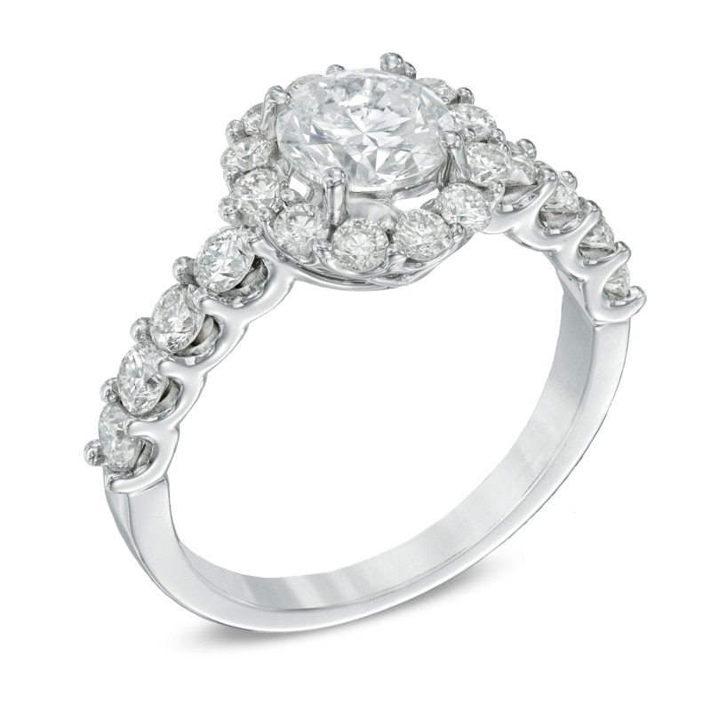 Main Image 2 of 1-7/8 CT. T.W. Diamond Frame Engagement Ring in 14K White Gold