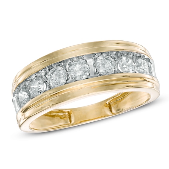 Men's 1 CT. T.w. Diamond Comfort Fit Band in 10K Gold