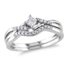 Thumbnail Image 0 of 1/5 CT. T.W. Princess-Cut Diamond Split Shank Bridal Set in Sterling Silver