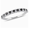 Thumbnail Image 1 of 1/2 CT. T.W. Enhanced Black and White Diamond Anniversary Band in Sterling Silver