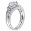 Thumbnail Image 2 of 1/4 CT. T.W. Quad Princess-Cut Diamond Frame Bridal Set in Sterling Silver