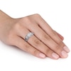 Thumbnail Image 3 of 1/4 CT. T.W. Quad Princess-Cut Diamond Frame Bridal Set in Sterling Silver