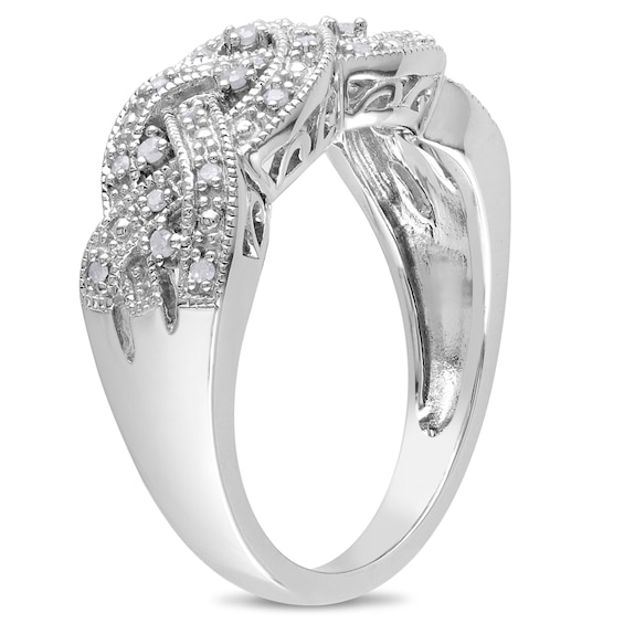 1/8 CT. T.w. Diamond Braid Band Sterling Silver