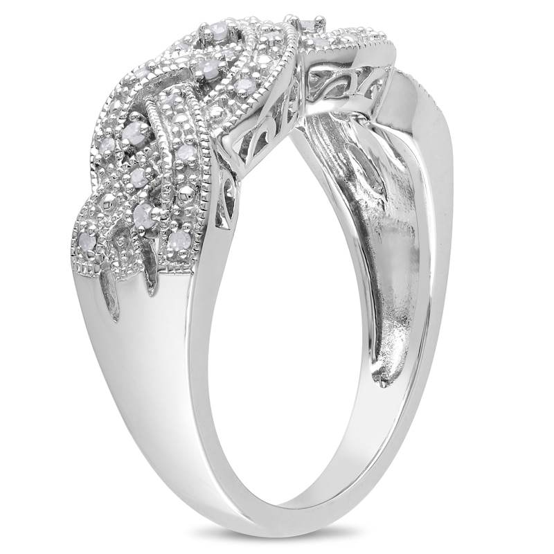 1/8 CT. T.W. Diamond Braid Band in Sterling Silver