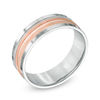 Thumbnail Image 2 of 7.0mm Comfort Fit Wedding Band in 10K Two-Tone Gold - Size 10