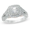 Thumbnail Image 1 of 1-3/4 CT. T.W. Cushion-Cut Diamond Double Frame Engagement Ring in 14K White Gold