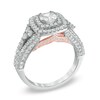Thumbnail Image 2 of 1-3/4 CT. T.W. Cushion-Cut Diamond Double Frame Engagement Ring in 14K White Gold