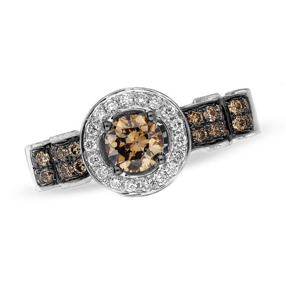 Le Vian Chocolate Diamonds® 11/4 CT. T.W. Diamond Frame Scroll Ring in